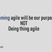 Becoming agile will be our purpose not doing thing agile