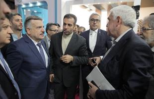حضور وزیر برق سوریه در غرفه گروه گسترش انرژی پاسارگاد در نوزدهمین نمایشگاه بین المللی صنعت برق