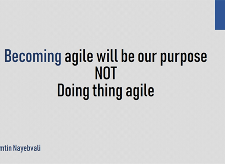 Becoming agile will be our purpose not doing thing agile