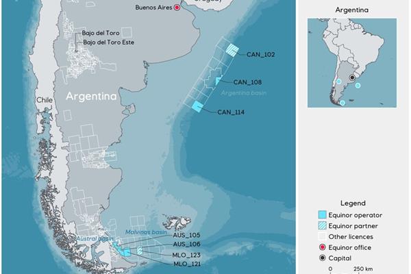 Equinor wins seven exploration blocks offshore Argentina